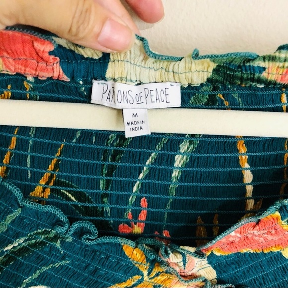 Patrons of Peace green pink tropical floral Hawaiian vacation dress Medium - Picture 5 of 7